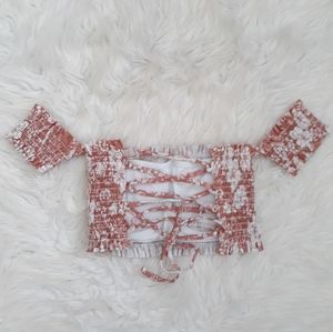 Xhilleration Lace Up Bikini Top Small